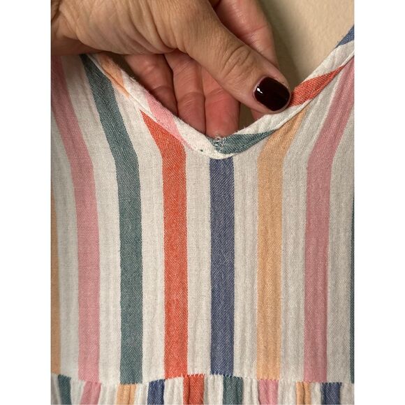 Marine Layer Corinne Maxi Dress Colorful Striped 100% Cotton Sz XS - Picture 9 of 9